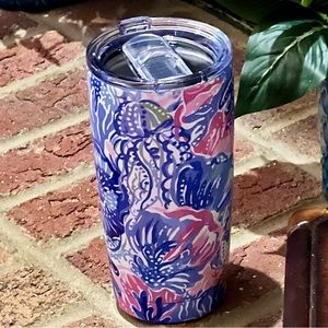 Lilly Pulitzer Tumbler Stainless Steel 20 ounce jellyfish print w Brand New lid